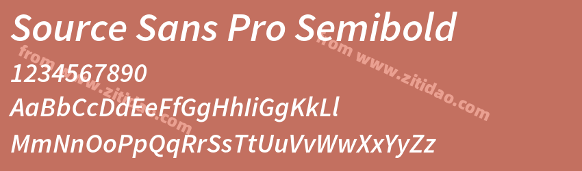 Source Sans Pro Semibold字体预览