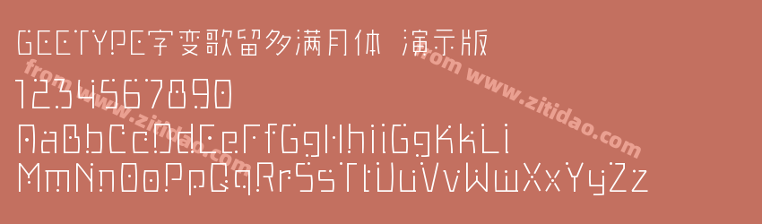 GEETYPE字变歌留多满月体 演示版字体预览