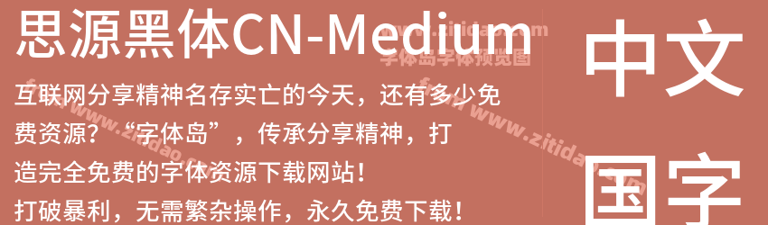 思源黑体CN-Medium字体预览