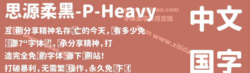 思源柔黑-P-Heavy字体预览