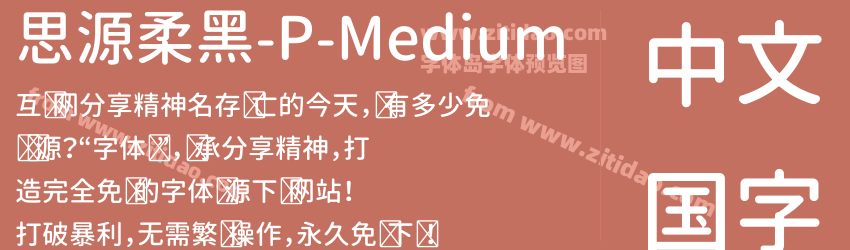 思源柔黑-P-Medium字体预览