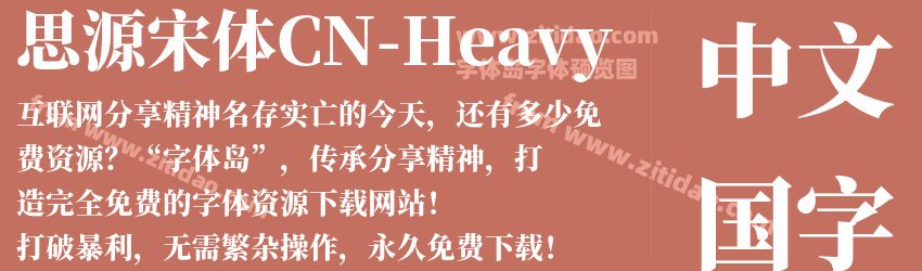 思源宋体CN-Heavy字体预览