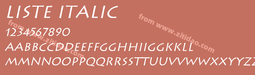 Liste Italic字体预览