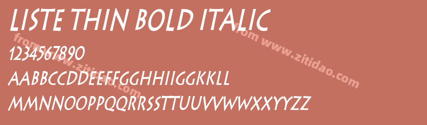 Liste Thin Bold Italic字体预览