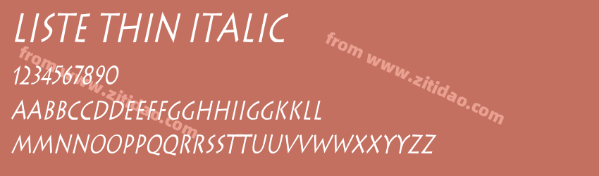 Liste Thin Italic字体预览
