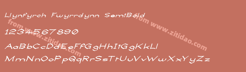 Llynfyrch Fwyrrdynn SemiBold字体预览
