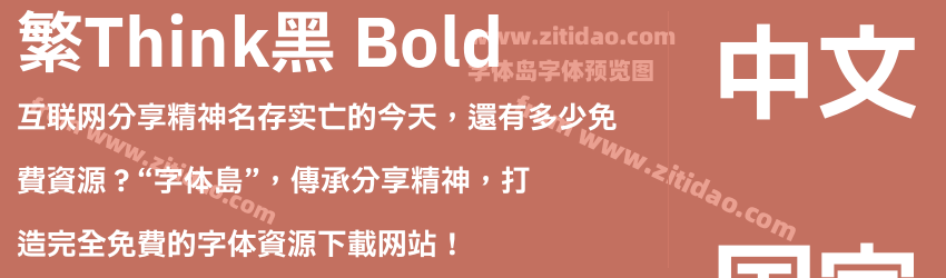繁Think黑 Bold字体预览