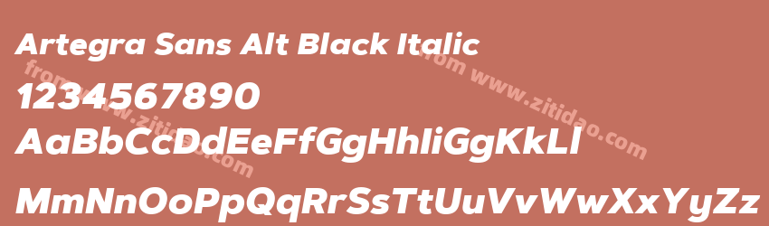 Artegra Sans Alt Black Italic字体预览