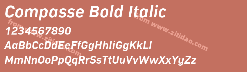 Compasse Bold Italic字体预览