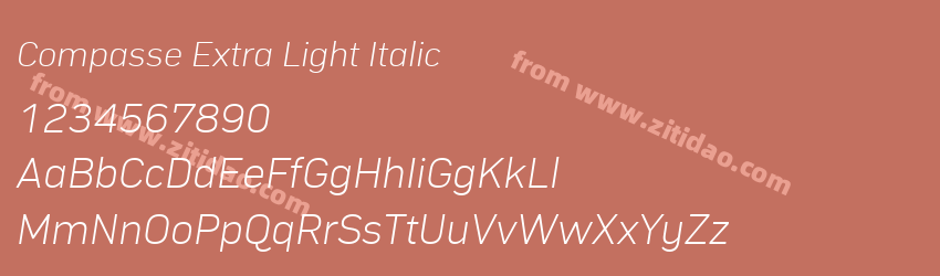 Compasse Extra Light Italic字体预览