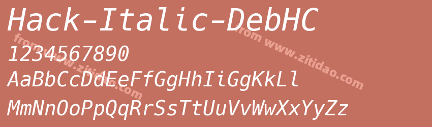 Hack-Italic-DebHC字体预览