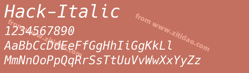 Hack-Italic字体预览