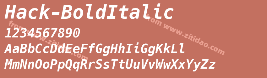 Hack-BoldItalic字体预览