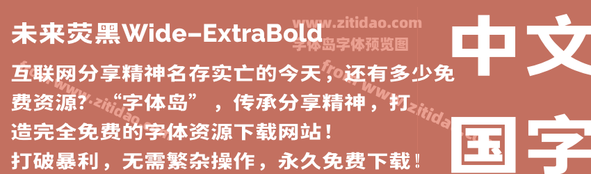 未来荧黑Wide-ExtraBold字体预览