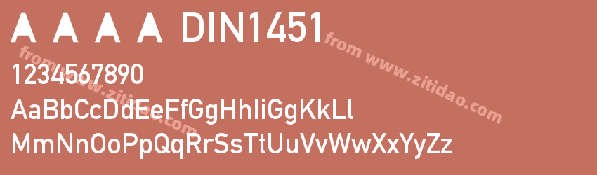 车牌字体DIN1451字体预览