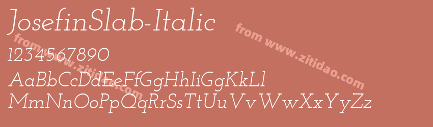 JosefinSlab-Italic字体预览