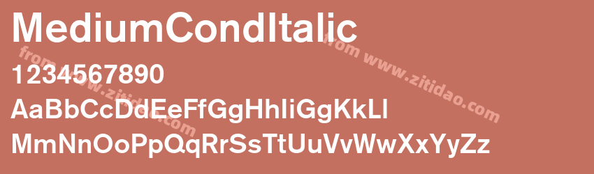 MediumCondItalic字体预览