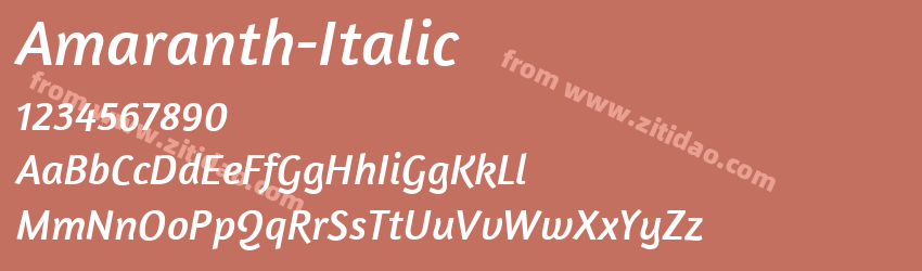Amaranth-Italic字体预览