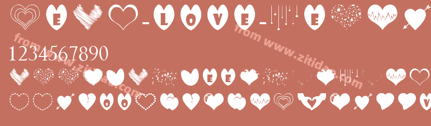 Sexy-Love-Hearts字体预览