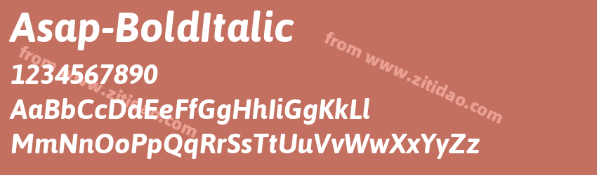 Asap-BoldItalic字体预览