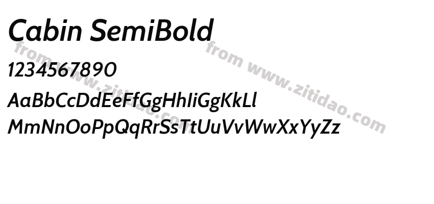 Cabin SemiBold字体预览