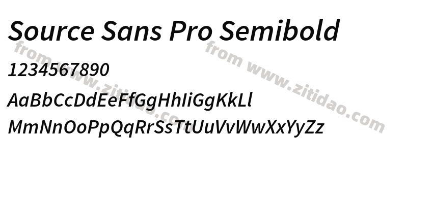 Source Sans Pro Semibold字体预览