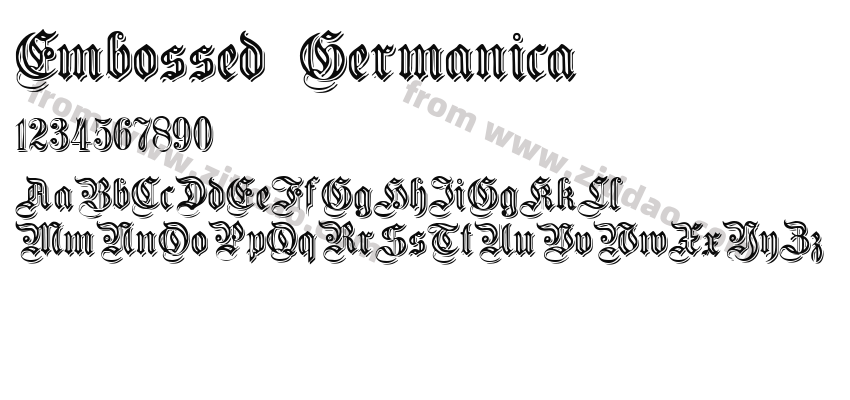 Embossed Germanica字体预览