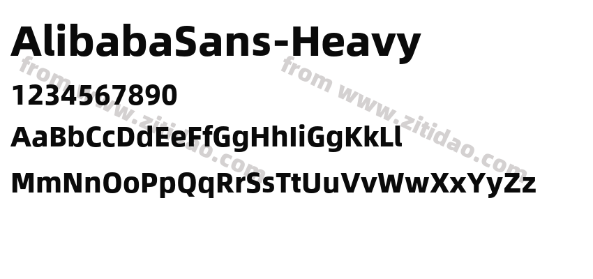AlibabaSans-Heavy字体预览