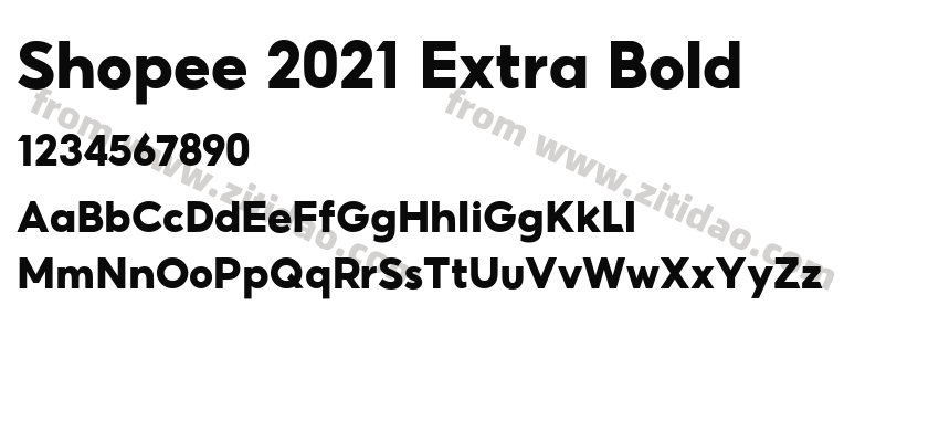 Shopee 2021 Extra Bold字体预览