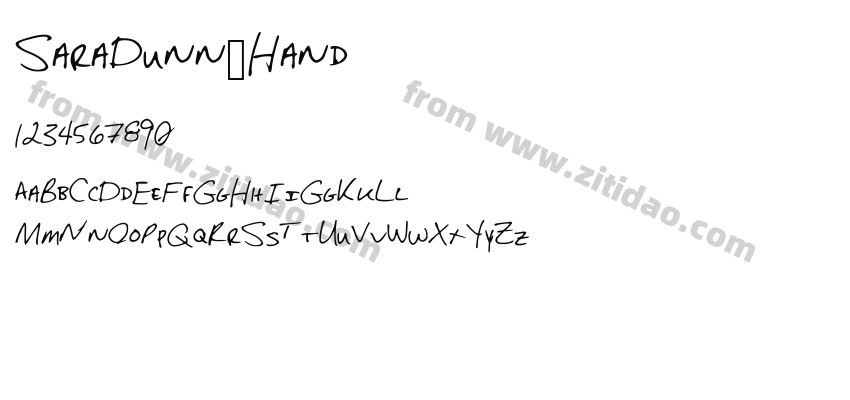 SaraDunn_Hand字体预览