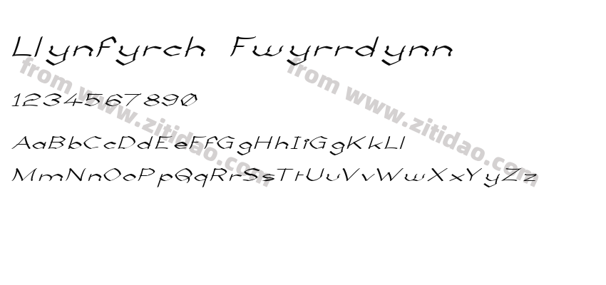 Llynfyrch Fwyrrdynn字体预览