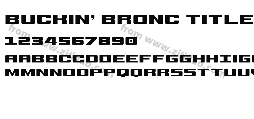 Buckin' Bronc Title Condensed字体预览