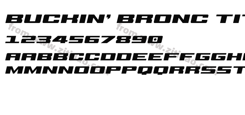 Buckin' Bronc Title Italic字体预览