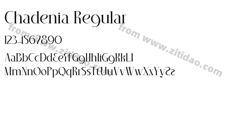 Chadenia Regular字体预览