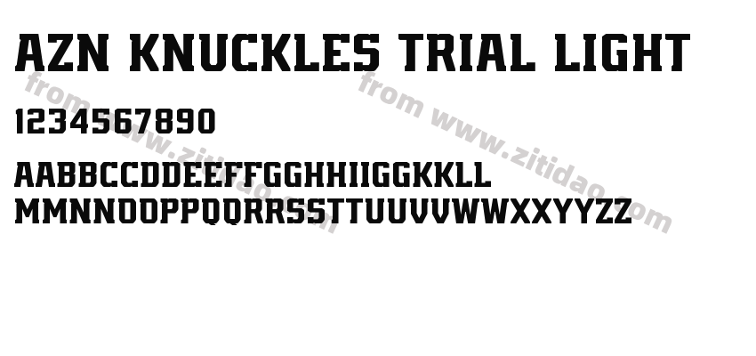 AZN Knuckles Trial Light字体预览