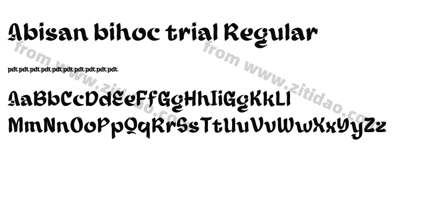 Abisan bihoc trial Regular字体预览