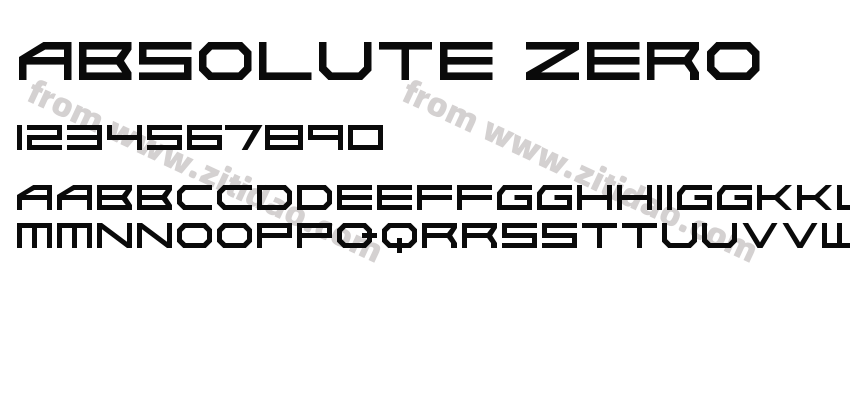 Absolute Zero字体预览