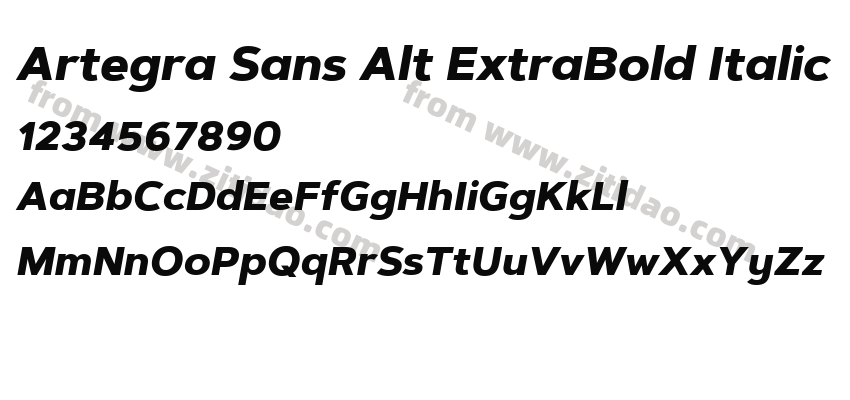 Artegra Sans Alt ExtraBold Italic字体预览