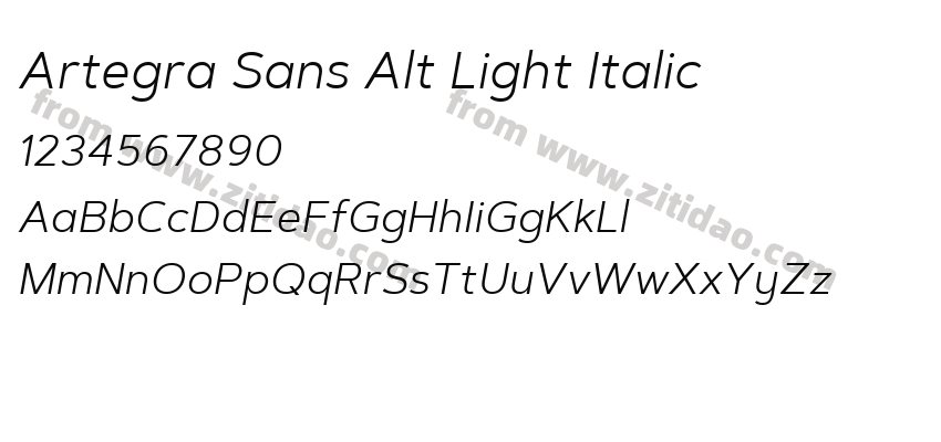 Artegra Sans Alt Light Italic字体预览