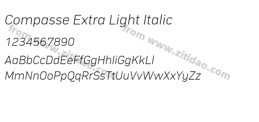 Compasse Extra Light Italic字体预览