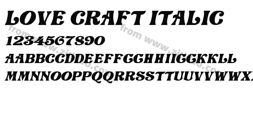 Love Craft Italic字体预览