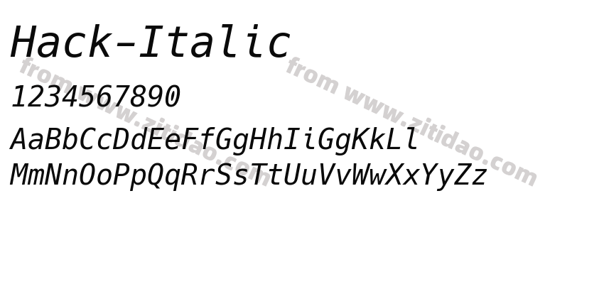 Hack-Italic字体预览
