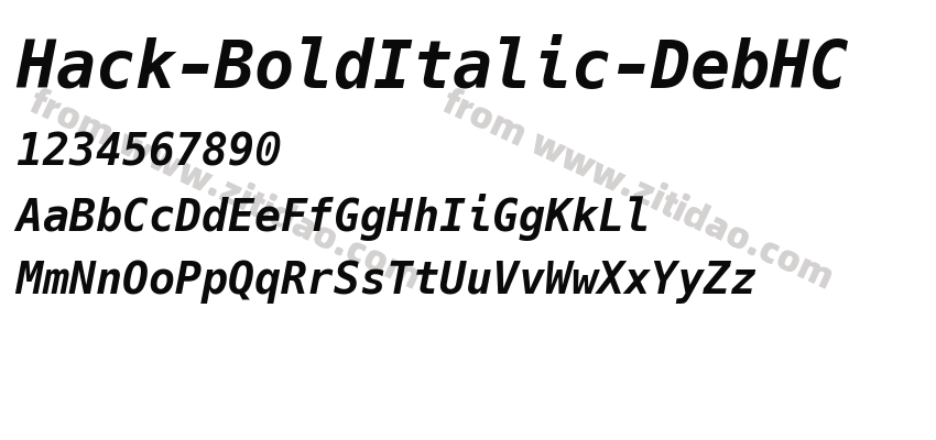 Hack-BoldItalic-DebHC字体预览