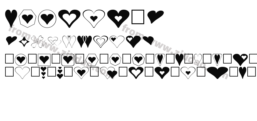 hearts-1字体预览