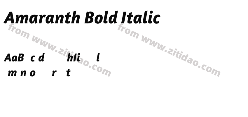 Amaranth Bold Italic字体预览