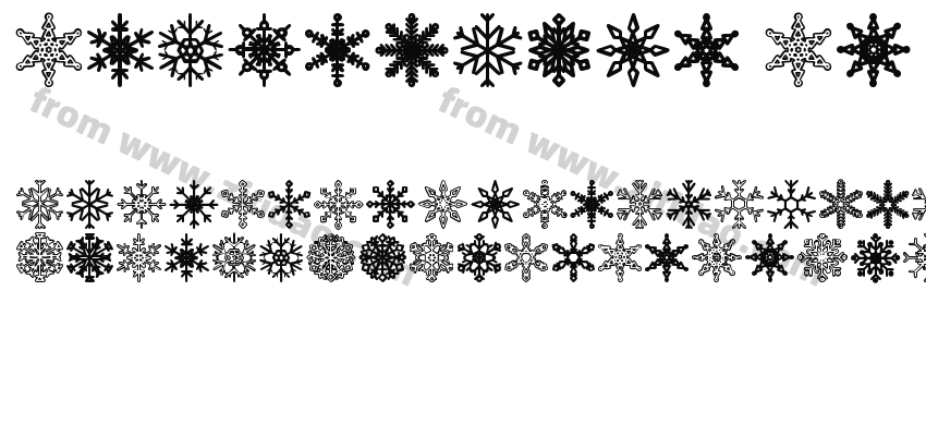 Snowflakes-St字体预览