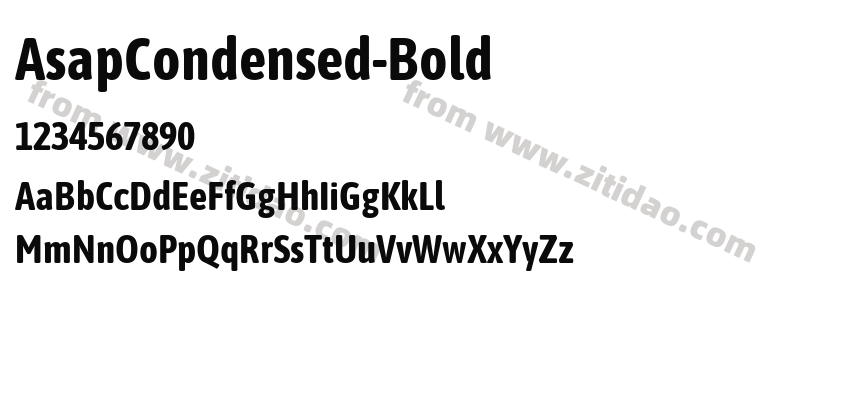 AsapCondensed-Bold字体预览