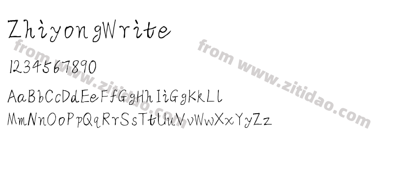 ZhiyongWrite字体预览